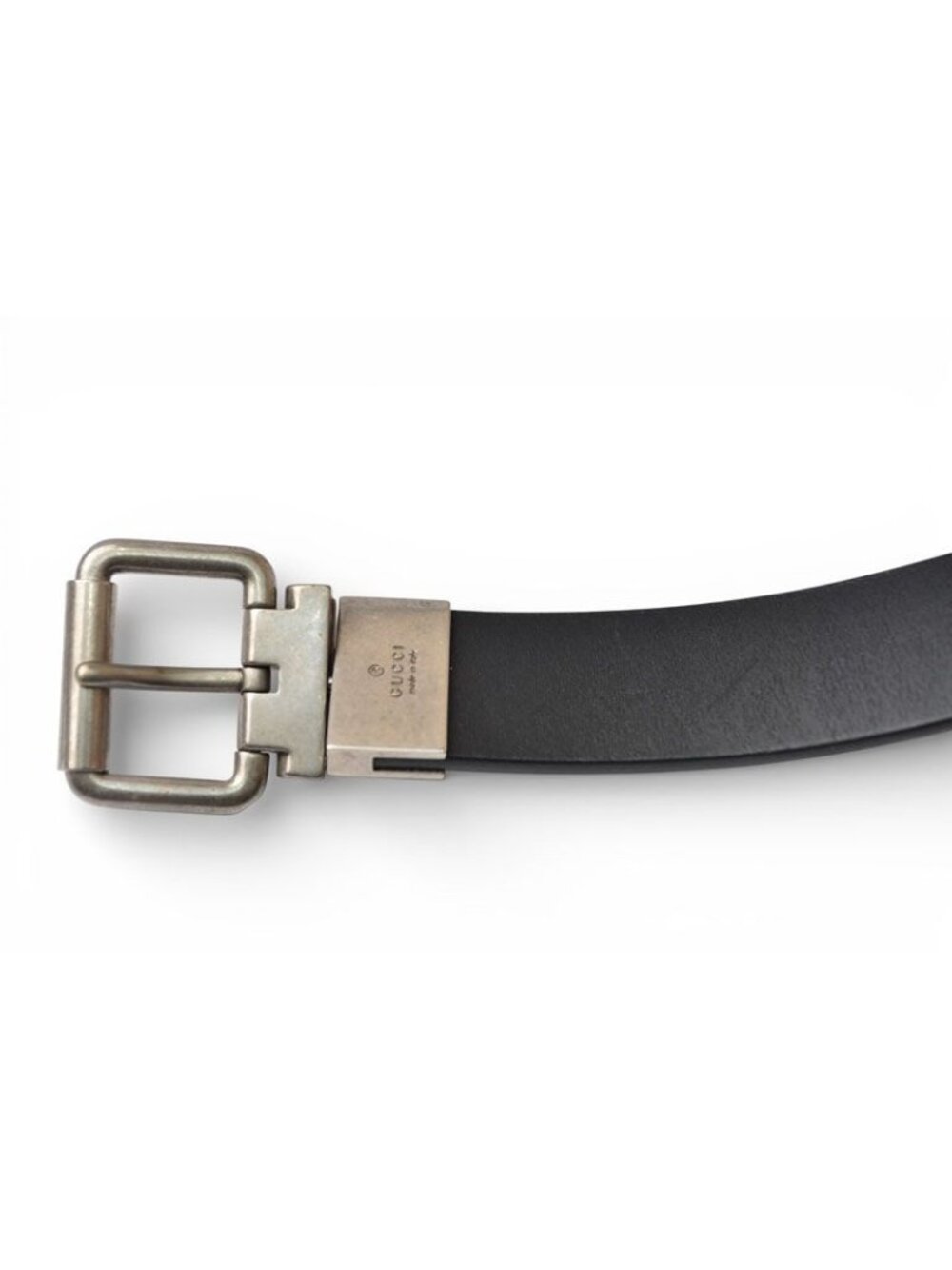 Gucci Belt Reversible 85 Leather Sherry Line Black Green Red - Picture 11 of 13
